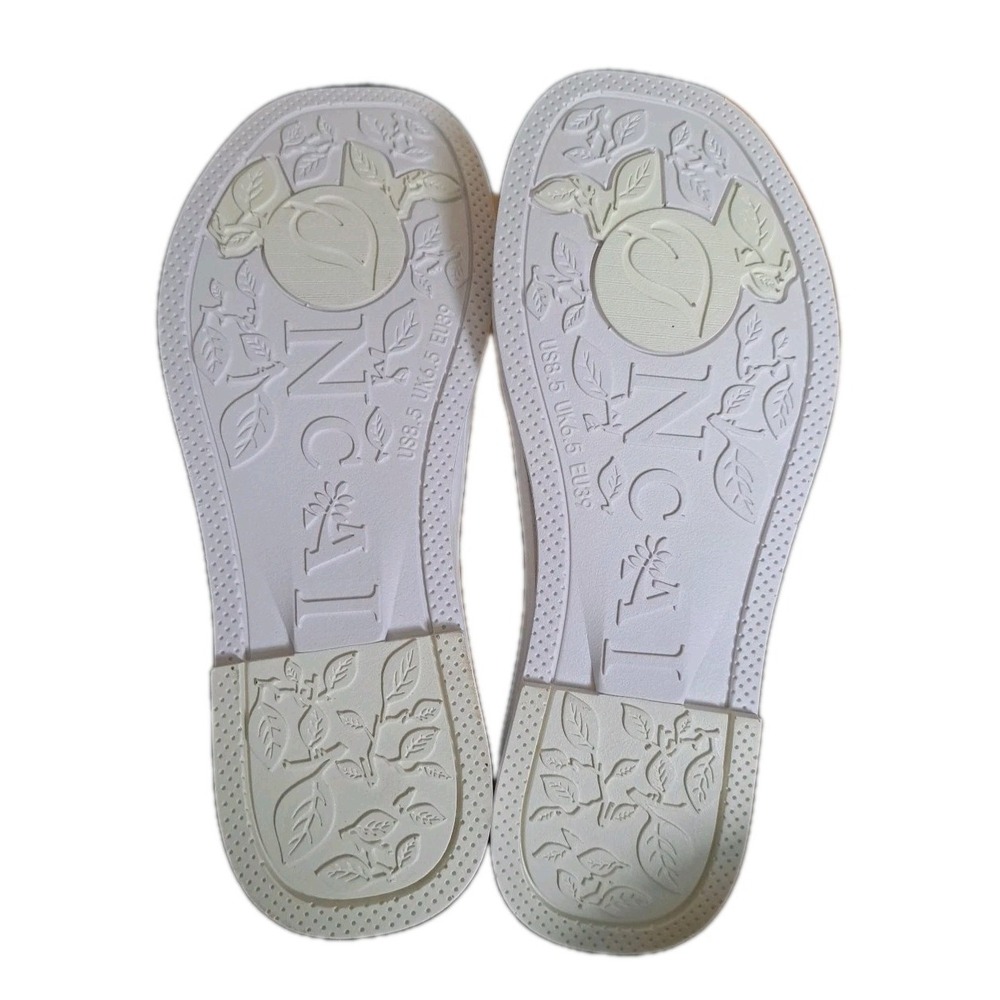ONCAI Womens White Flat Slip‎ On Sandals Sz 8.5 NWT - Picture 2 of 4
